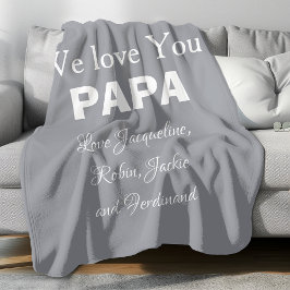 Wir Liebe Sie Papa Script Kinder Name Simple Moder Fleecedecke
