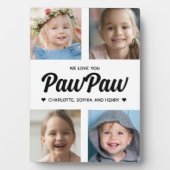 Wir Liebe Sie PawPaw Familie Foto Collage Fotoplatte (Vorderseite)