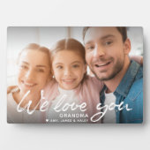 Wir Liebe Sie Pinsel Script Individuelle Name Foto Fotoplatte (Vorderseite)