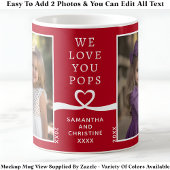 Wir Liebe Sie Pop 2 Foto Custom Red Modern P207 Kaffeetasse