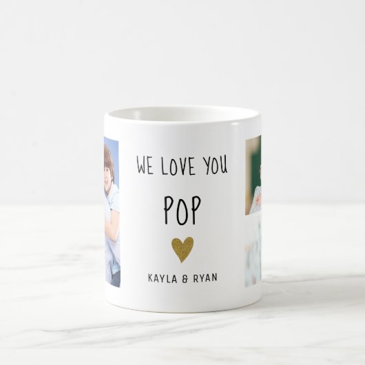 Wir Liebe Sie Pop 3 FotoCollage Opa Kaffeetasse (Mittel)