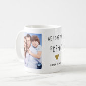 Wir Liebe Sie PopPop 3 Foto Collage Opa Kaffeetasse (Vorderseite Links)