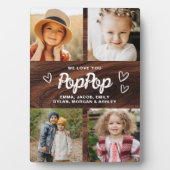 Wir Liebe Sie PopPop Rustic Holzfoto Collage Fotoplatte (Vorderseite)