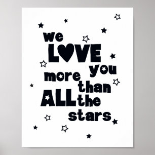 Wir Liebe Sie Schwarz-Weiß-Scandi Inspiration Poster