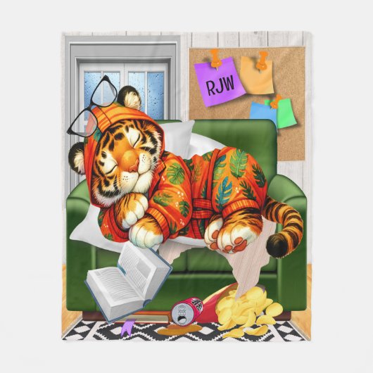 WIR LIEBE SIE TIGER FLEECEDECKE (Vorderseite)