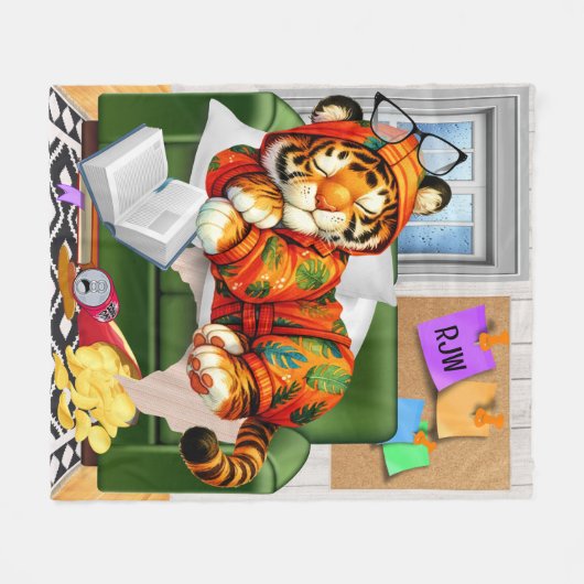 WIR LIEBE SIE TIGER FLEECEDECKE (Vorderseite (Horizontal))