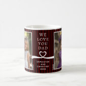 Wir Liebe Sie Vater 2 Foto Custom Stripe Modern P2 Kaffeetasse (Mittel)