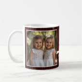 Wir Liebe Sie Vater 2 Foto Custom Stripe Modern P2 Kaffeetasse (Links)