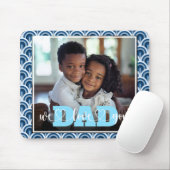 Wir Liebe Sie Vater Art Deco Blue Custom Foto Mousepad (Mit Mouse)