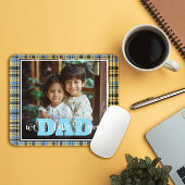 Wir Liebe Sie Vater Blau Gelb Kariertes Foto Mousepad