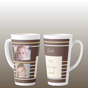Wir Liebe Sie Vater braun und orange mit Fotos Milchtasse