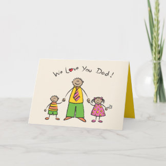 Wir Liebe Sie Vater Cartoon Familie glücklichen Va Karte