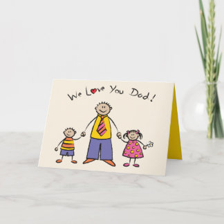 Wir Liebe Sie Vater Cartoon Familie glücklichen Va Karte