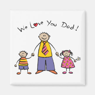 Wir Liebe Sie Vater Cartoon Familie glücklichen Va Magnet