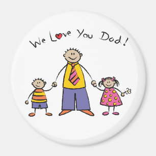 Wir Liebe Sie Vater Cartoon Familie glücklichen Va Magnet