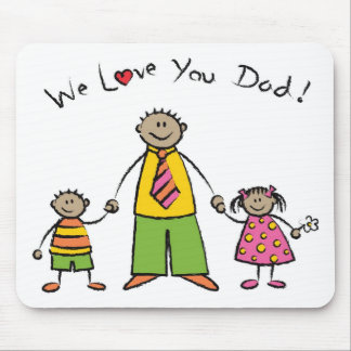 Wir Liebe Sie Vater Cartoon Familie glücklichen Va Mousepad
