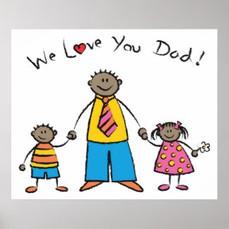 Wir Liebe Sie Vater Cartoon Familie glücklichen Va Poster