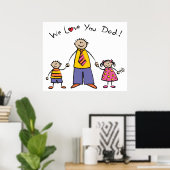 Wir Liebe Sie Vater Cartoon Familie glücklichen Va Poster (Heimbüro)