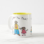 Wir Liebe Sie Vater Cartoon Familie glücklichen Va Zweifarbige Tasse (Vorderseite Links)