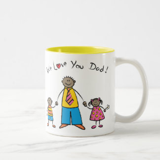 Wir Liebe Sie Vater Cartoon Familie glücklichen Va Zweifarbige Tasse