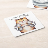 Wir Liebe Sie Vater Cat Rechteckiger Pappuntersetzer (angewinkelt)