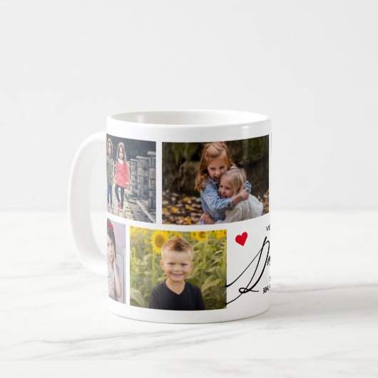 Wir Liebe Sie Vater Foto Collage Kaffeetasse (Vorderseite Links)