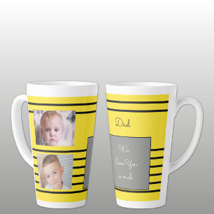 Wir Liebe Sie Vater gelb und schwarz mit Fotos Milchtasse