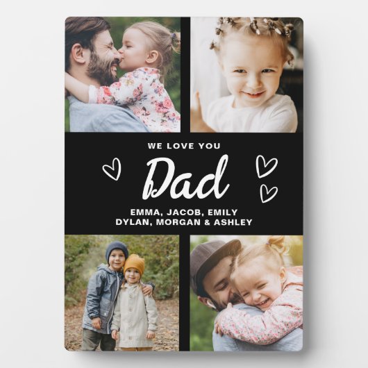 Wir Liebe Sie Vater Moderne FotoCollage Fotoplatte (Vorderseite)