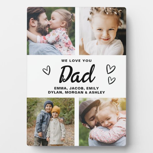 Wir Liebe Sie Vater Moderne FotoCollage Fotoplatte (Vorderseite)