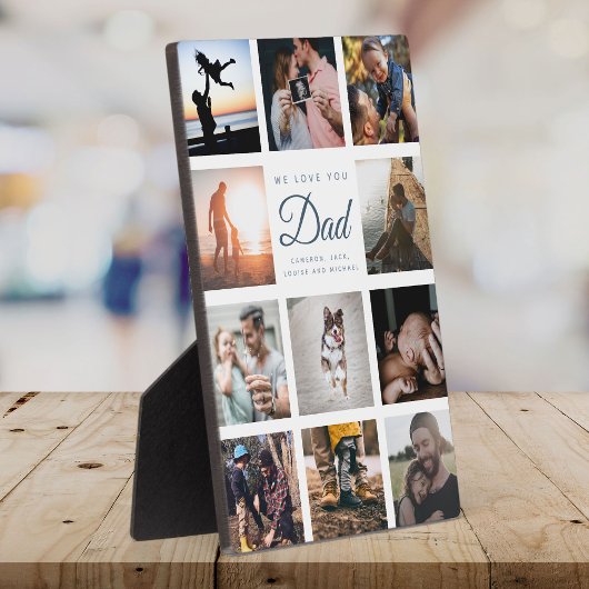 Wir Liebe Sie VATER Moderner Grau Eleganter Vater  Fotoplatte