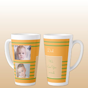 Wir Liebe Sie Vater orange und grün mit Fotos Milchtasse