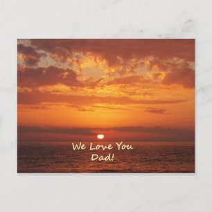 Wir Liebe Sie Vater Ozean Sonnenuntergang Orange Postkarte