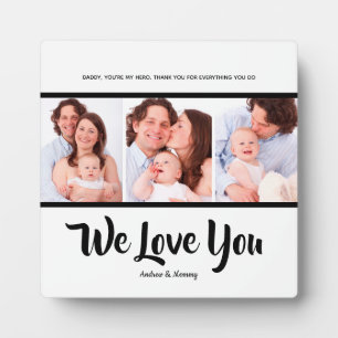 Wir Liebe Sie Vater, Personalisiert 3 Foto Collage Fotoplatte