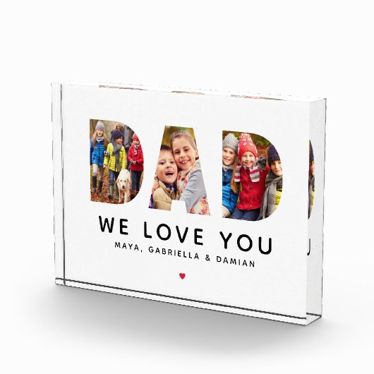 Wir Liebe Sie Vater Personalisiert Collage Fotoblock (Rechts)