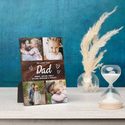 Wir Liebe Sie Vater rustikale Holzfotografie Colla Fotoplatte (Seite)