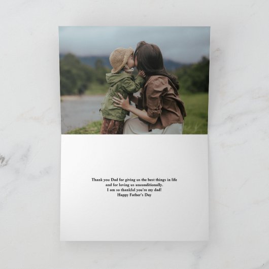 Wir Liebe Sie | Vatertag Foto Dankeskarte (Innenseite)