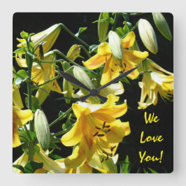 Wir Liebe Sie Wanduhren Gelblilie Blume
