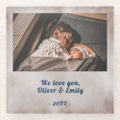 Wir Liebe Sie Wasserfarbe Foto Glasuntersetzer (Vorderseite)