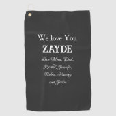 Wir Liebe Sie ZAYDE Geschenk jüdische Opa Kinder N Golfhandtuch (Vorderseite)