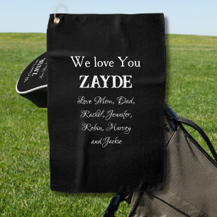 Wir Liebe Sie ZAYDE Geschenk jüdische Opa Kinder N Golfhandtuch
