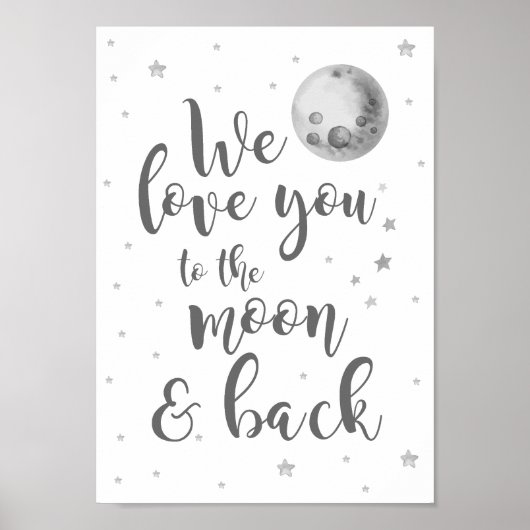 Wir Liebe Sie zum Mond und zurück Kinderzimmer Pos Poster (Vorne)
