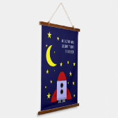 Wir Liebe Sie zum Mond und zurück Kinderzimmer Wandteppich Mit Holzrahmen (Gewinkelt)