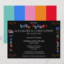 Wir Liebe Sie zum Mond & zurück LGBTQ+ Babydusche Einladung