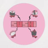 Wir Liebe Sushi - Sushi Liebe - ASL ILY Obsession Etiketten (Design 2)