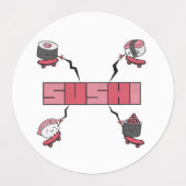 Wir Liebe Sushi - Sushi Liebe - ASL ILY Obsession Etiketten (Design 1)