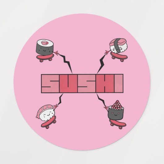 Wir Liebe Sushi - Sushi Liebe - ASL ILY Obsession Etiketten (Design 2)