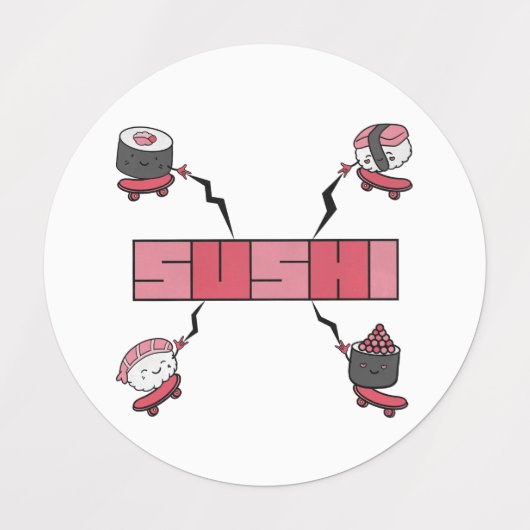 Wir Liebe Sushi - Sushi Liebe - ASL ILY Obsession Etiketten (Design 1)