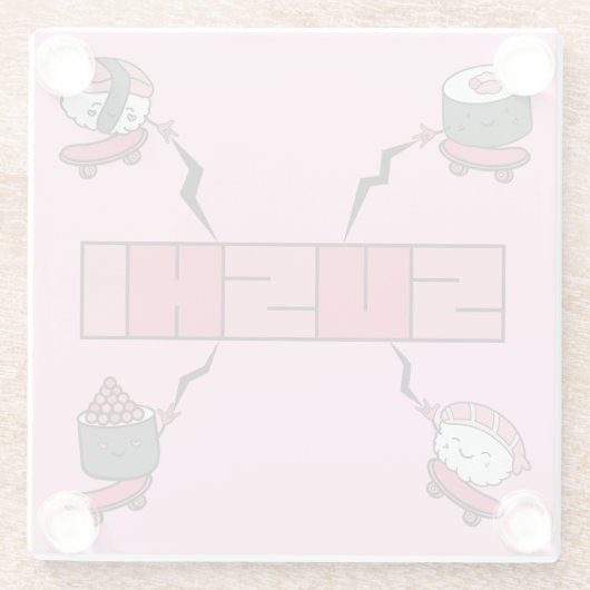 Wir Liebe Sushi - Sushi Liebe - ASL ILY Obsession Glasuntersetzer (Rückseite)