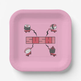 Wir Liebe Sushi - Sushi Liebe - ASL ILY Obsession Pappteller