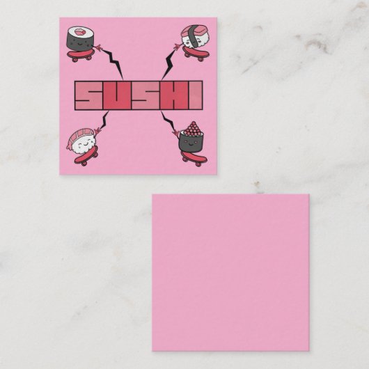 Wir Liebe Sushi - Sushi Liebe - ASL ILY Obsession Quadratische Visitenkarte (Vorne/Hinten)
